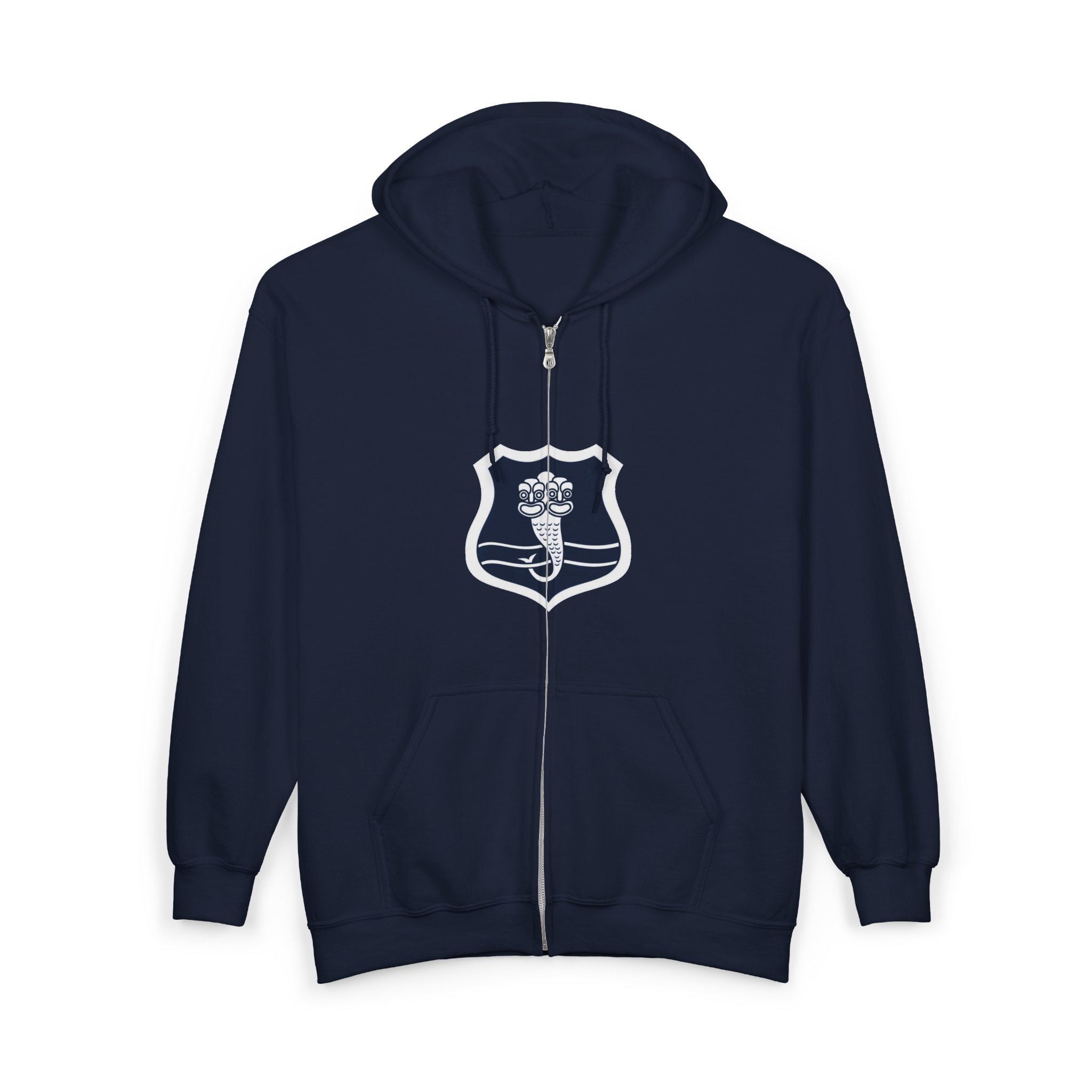 Caduceus Shield Zip Hoodie — Medical Staff Emblem Full‑Zip Sweatshirt