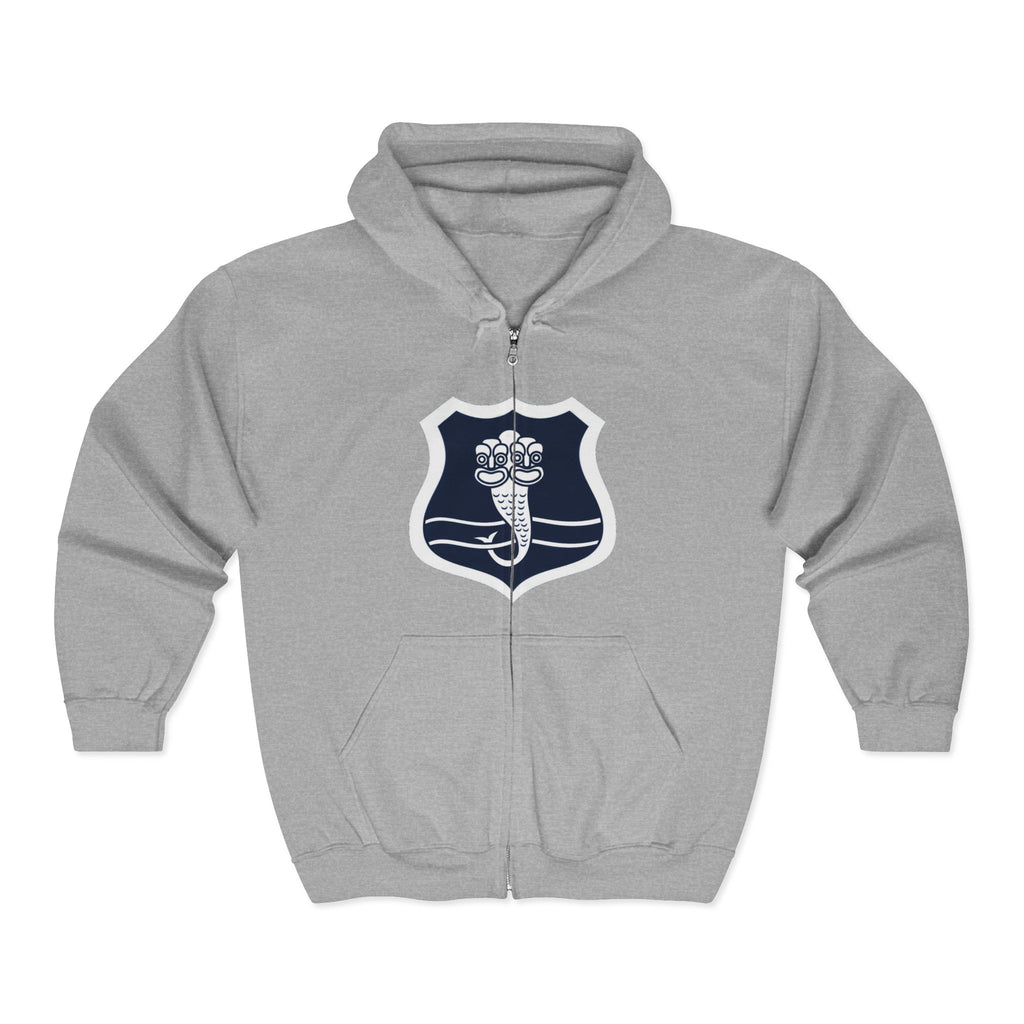 Caduceus Shield Zip Hoodie — Medical Staff Emblem Full‑Zip Sweatshirt
