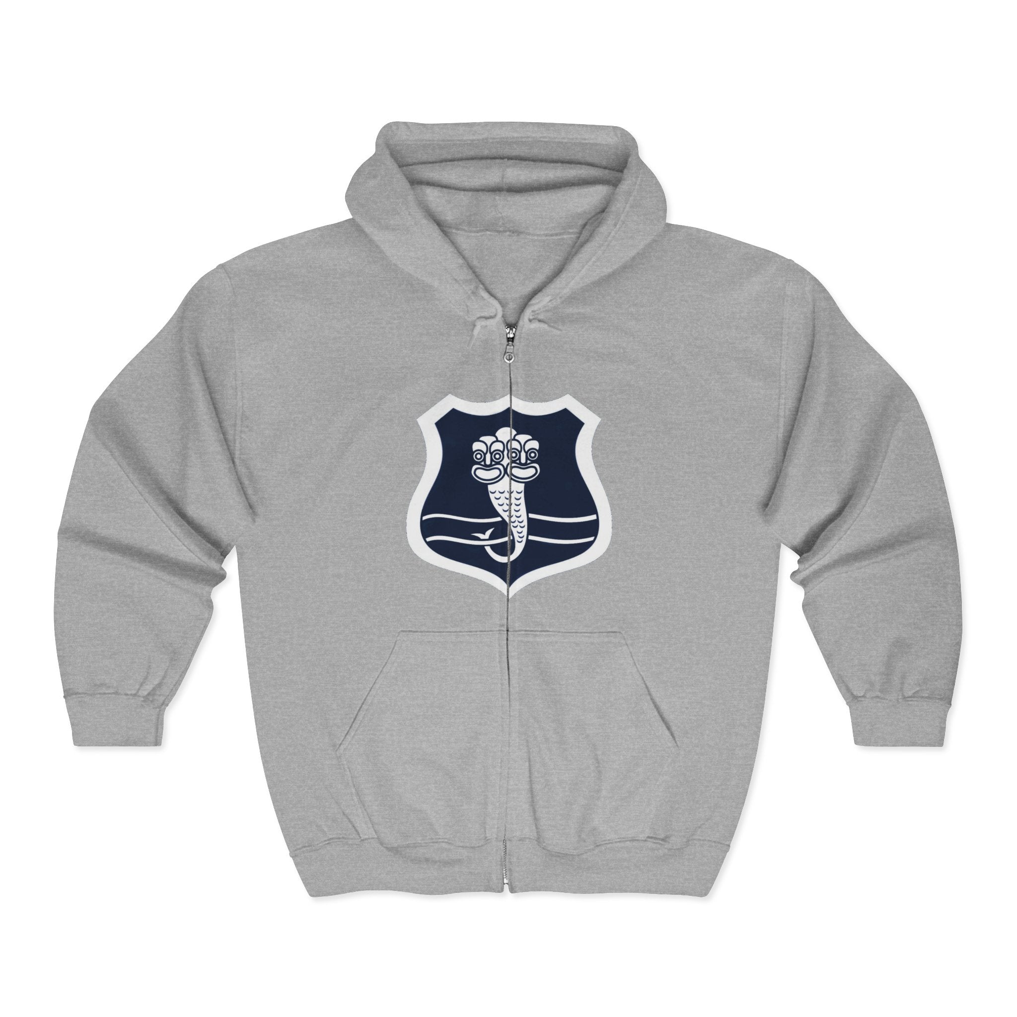 Caduceus Shield Zip Hoodie — Medical Staff Emblem Full‑Zip Sweatshirt
