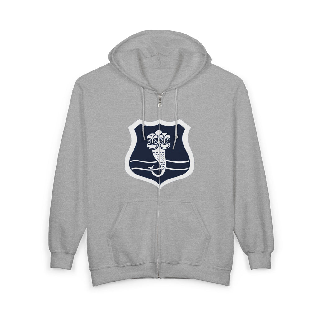 Caduceus Shield Zip Hoodie — Medical Staff Emblem Full‑Zip Sweatshirt