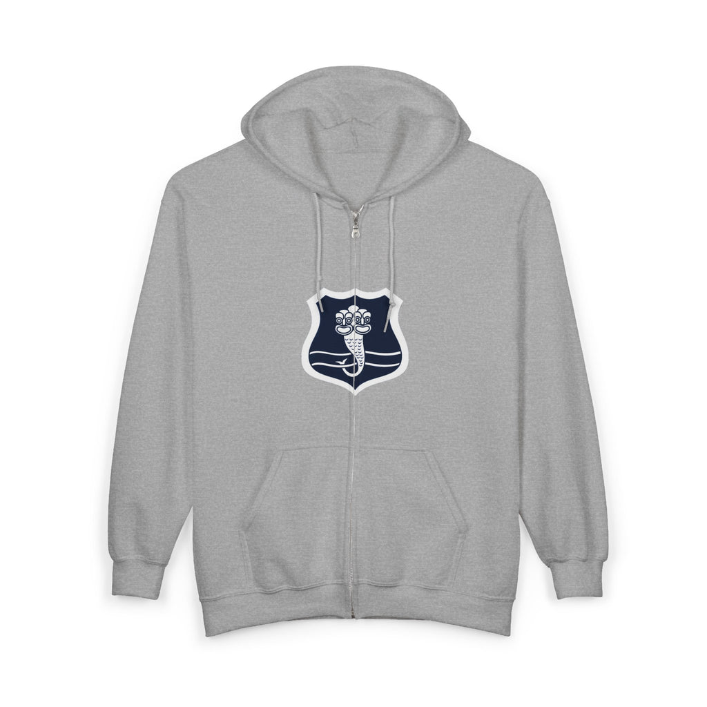 Caduceus Shield Zip Hoodie — Medical Staff Emblem Full‑Zip Sweatshirt