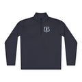 Quarter-Zip Pullover with Nautical Shield Crest — Lightweight White Athletic Pullover